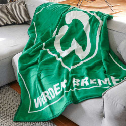 SV Werder Bremen Veloursdecke - Logo - 150 x 200 cm Decke grün-weiß Kuscheldecke