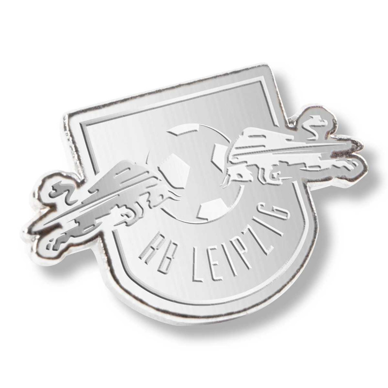 RB Leipzig Club Mono Pin - Logo silber poliert - Button Anstecker RBL - Plus Lesezeichen Wir lieben Fußball