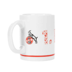 1. FC Köln Tasse - Schriftzug Piktogramme - Kaffeetasse, Kaffeebecher - Plus Lesezeichen I love Köln