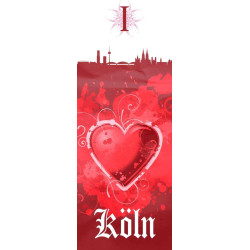 1. FC Köln Tasse - Schriftzug Piktogramme - Kaffeetasse, Kaffeebecher - Plus Lesezeichen I love Köln