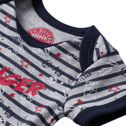 FC Bayern München Baby Body - Torjäger - blau/grau Kurzarm Bodie FCB - diverse Größen