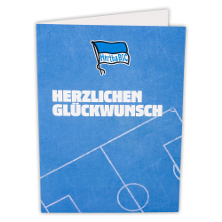 Hertha BSC Berlin Glückwunschkarte - Herzlichen Glückwunsch - blau Geburtstagskarte Karte
