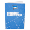 Hertha BSC Berlin Glückwunschkarte - Herzlichen Glückwunsch - blau Geburtstagskarte Karte