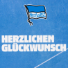 Hertha BSC Berlin Glückwunschkarte - Herzlichen Glückwunsch - blau Geburtstagskarte Karte