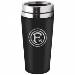 Fortuna Düsseldorf Thermobecher schwarz Logo Kaffeebecher Coffee to go-Becher
