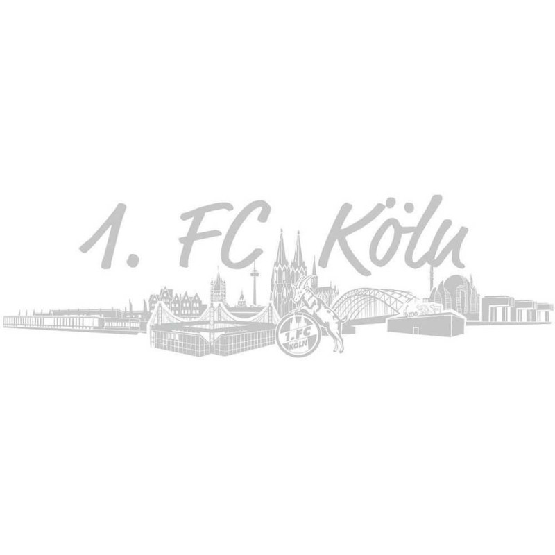 1. FC Köln Autoaufkleber - Skyline - silbern Sticker Aufkleber