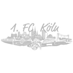 1. FC Köln Autoaufkleber - Skyline - silbern Sticker Aufkleber