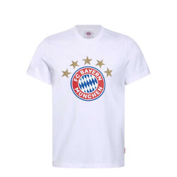 FC Bayern München T-Shirt - 5 Sterne - Logo weiß FCB Shirt div. Größen