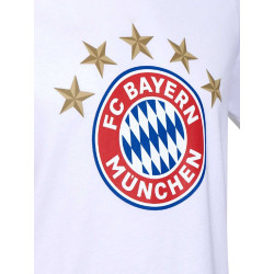 FC Bayern München T-Shirt - 5 Sterne - Logo weiß FCB Shirt div. Größen
