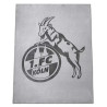 1. FC Köln Flanelldecke Grau - Logo Anthrazit - Kuscheldecke | Sofadecke | Decke