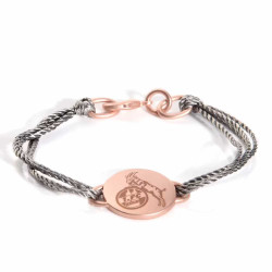 1. FC Köln Damen Armband - Kordel roségold - Band mit Anhänger