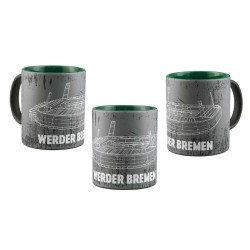 SV Werder Bremen Tasse - Softtouch - grau/grün Kaffetasse | Becher