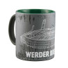 SV Werder Bremen Tasse - Softtouch - grau/grün Kaffetasse | Becher
