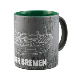 SV Werder Bremen Tasse - Softtouch - grau/grün Kaffetasse | Becher