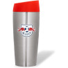 RB Leipzig Club Thermobecher Edelstahl silbern/rot Coffee to go Becher RBL