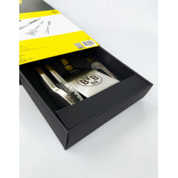 Borussia Dortmund Premium Grillbesteck 3-teilig in Geschenkschachtel Edelstahl Besteck BVB 09
