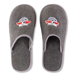 RB Leipzig Pantoffeln - Logo grau - Filzpantoffel RBL Hausschuhe - Gr. 36/37 bis 46/47