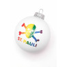 FC St. Pauli Christbaumkugeln - Skull Regenbogen - Weihnachtskugeln weiß Christbaum Schmuck