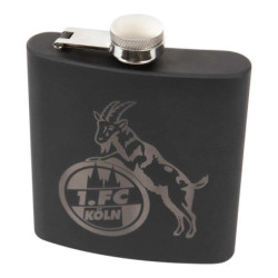 1. FC Köln Flachmann - Logo - schwarz Taschenflasche Edelstahl Flasche