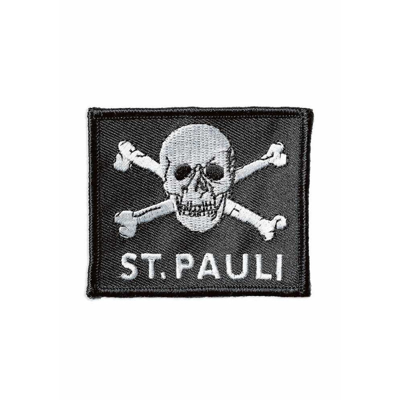 FC St. Pauli Aufnäher - Totenkopf schwarz - Patch 7 x 6 cm