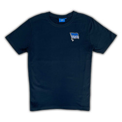 Hertha BSC Berlin Kinder T-Shirt - Logo Navy - Unisex Shirt mit Sticklogo dunkelblau HBSCB - Größen 98 bis 164
